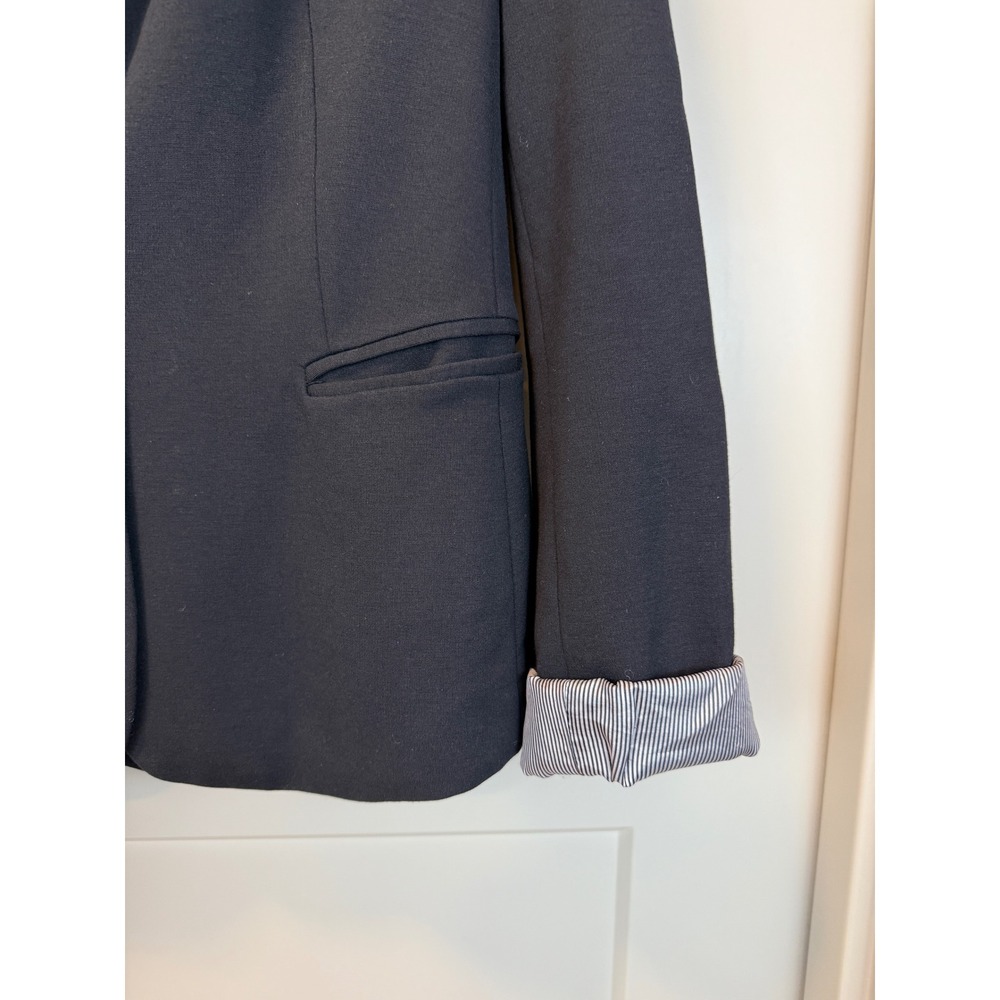 Bcnu Basic Black Blazer Size Medium With Striped … - image 2